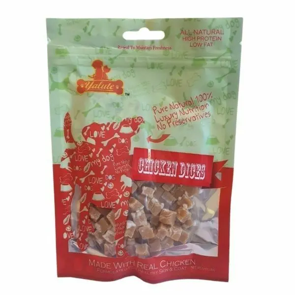 ילוט חטיף לכלב קוביות עוף 100 גרם