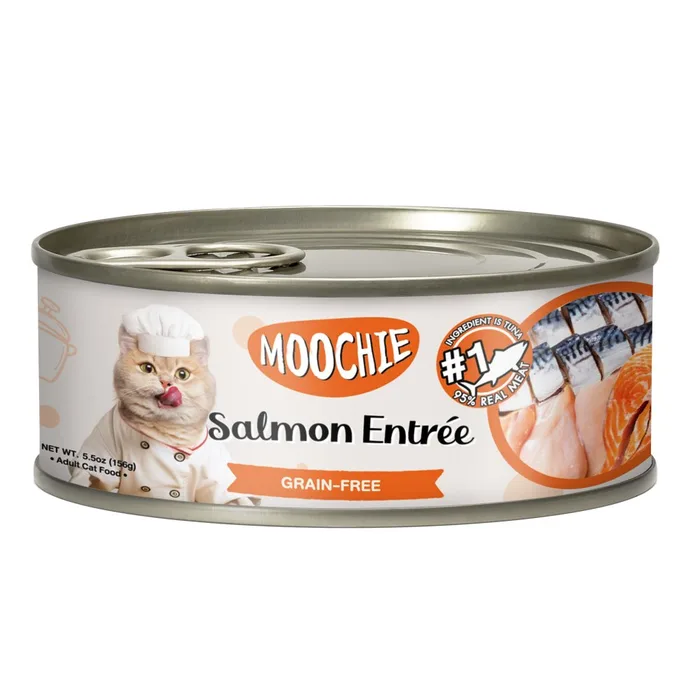 מוצ';י מזון מלא לחתול טונה וסלמון בציר עצמות 156 גרם