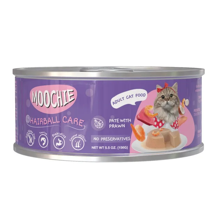 מוצי מזון מלא לחתול למניעת כדורי שיער פטה עם שרימפס 156 גרם